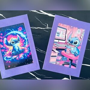 Original Use Vibrant Purple and Pink Art Prints Stitch Prints